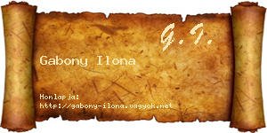 Gabony Ilona névjegykártya